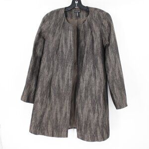 Eileen Fisher Jacket Womens XS Linen Silk Cotton Long Sleeve Open Front kimono
